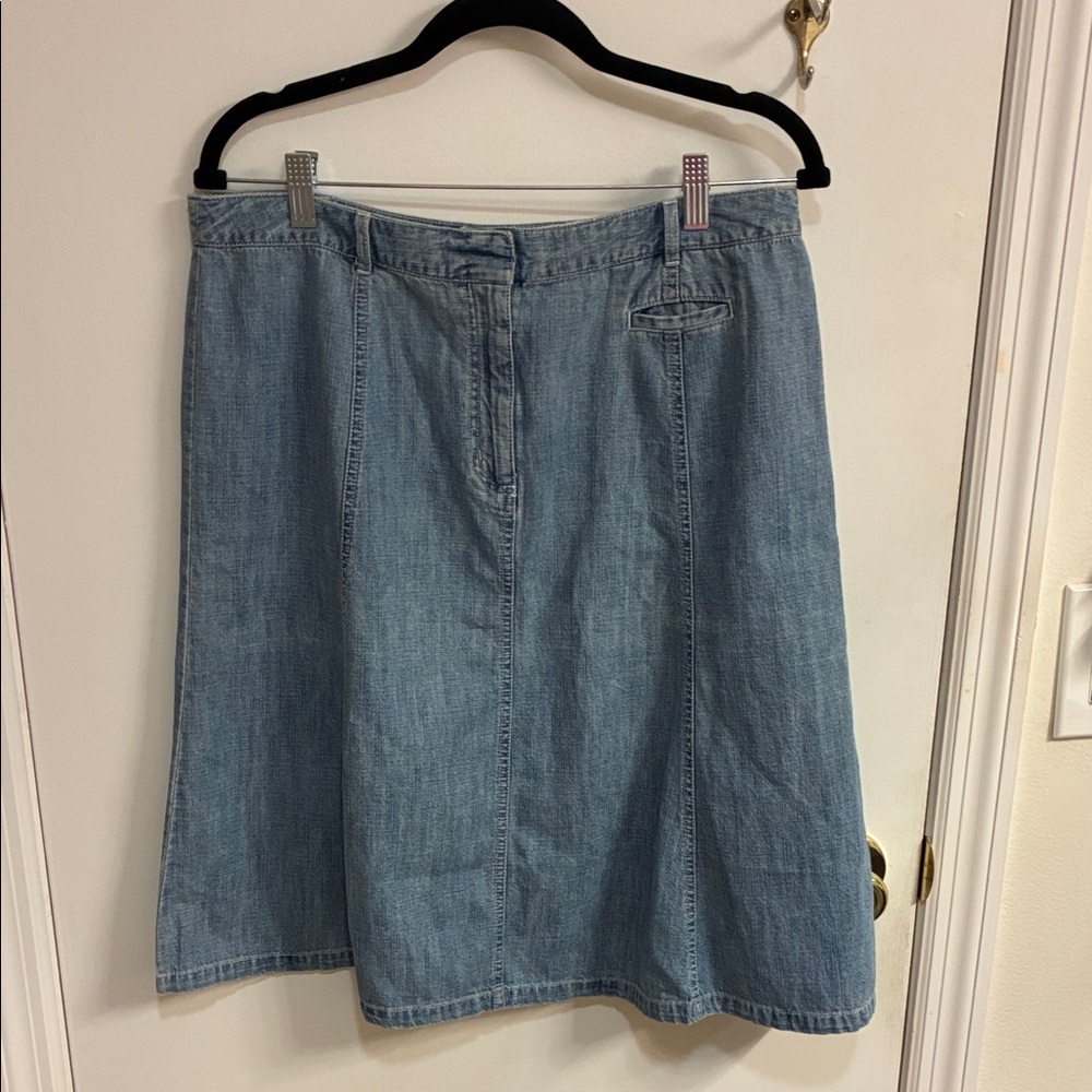 Vintage LL. Bean Blue A-Line Denim Skirt in Sz 14 Reg